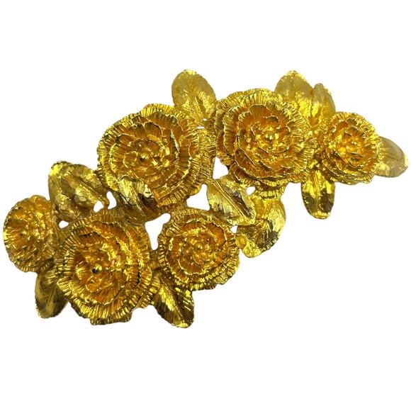 Vintage Accessocraft NYC Flower Belt Buckle 1970s 1980s Chunky Runway Statement - Picture 1 of 3